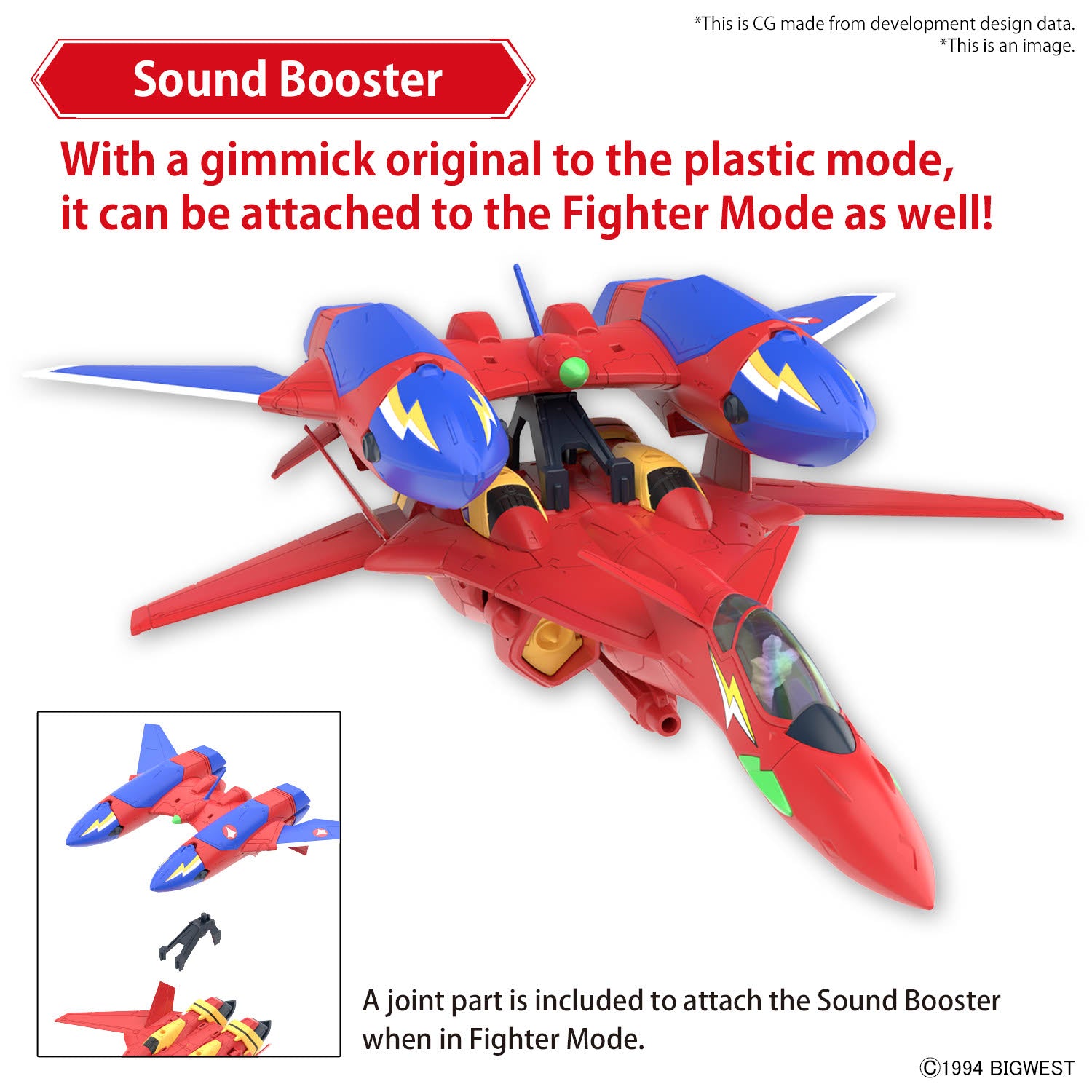 MACROSS - HG 1/100 VF-19 Custom Fire Valkyrie w/ sound Boost -Model Kit